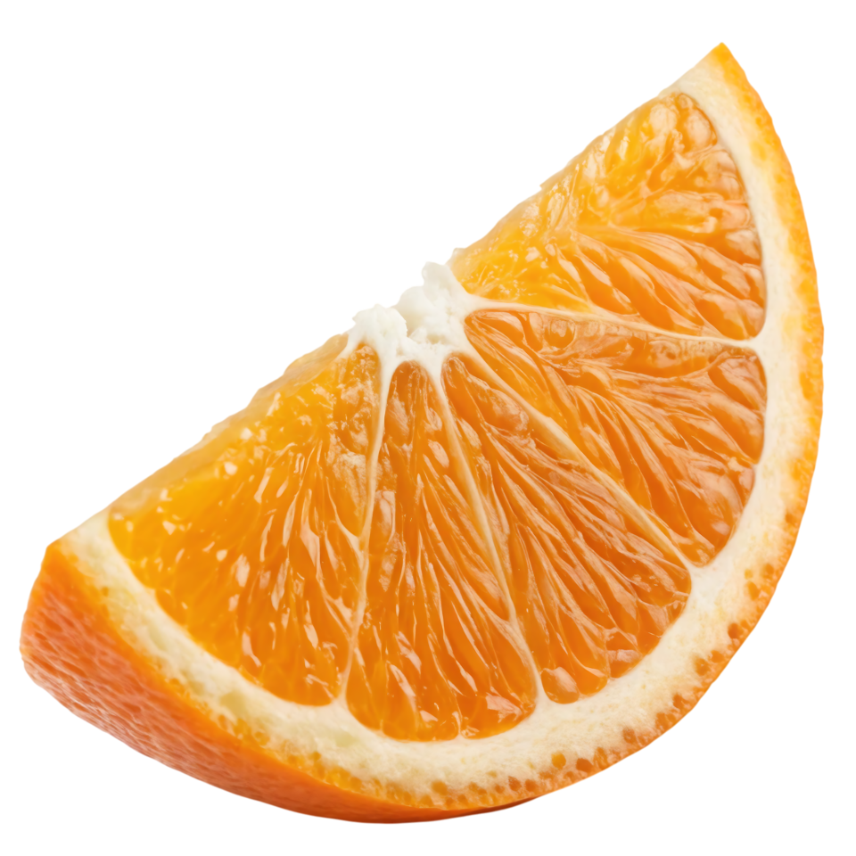 Single Segment of Juicy Orange Fruit Slice Isolated on Transparent ...