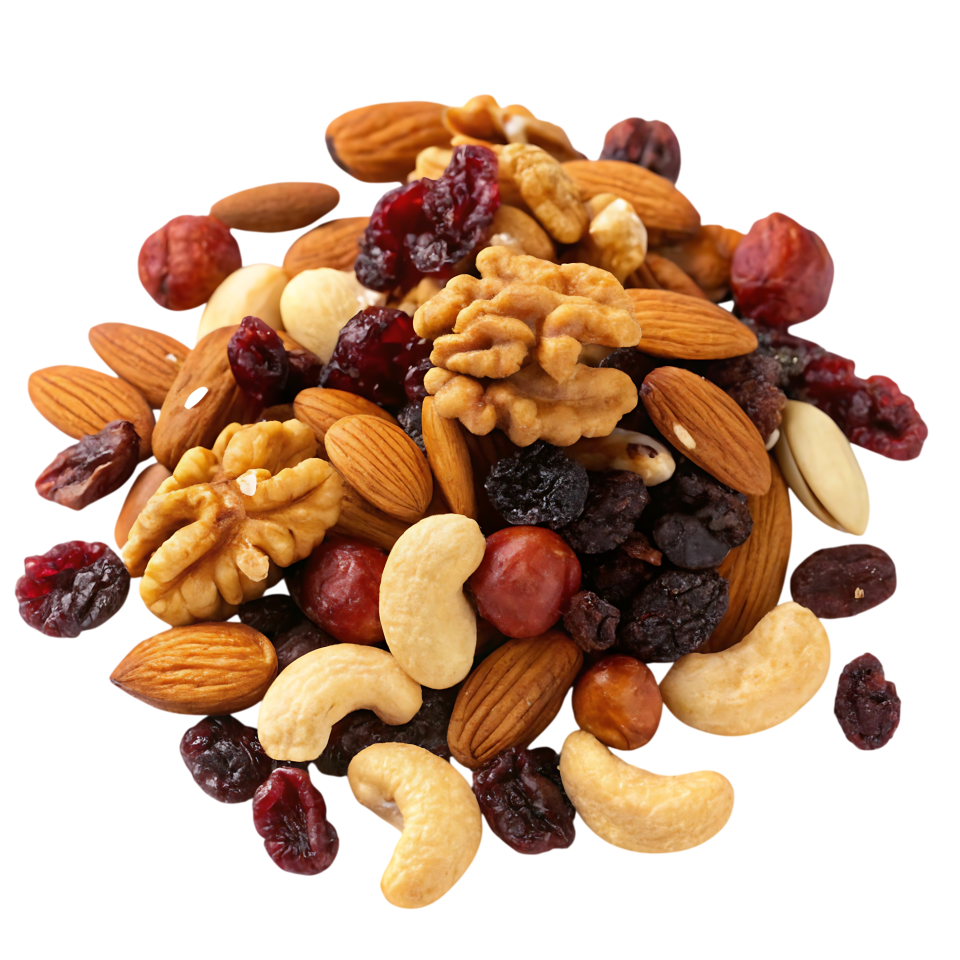 Nutritious Trail Mix Pile with Almonds Walnuts Cashews and Dried ...